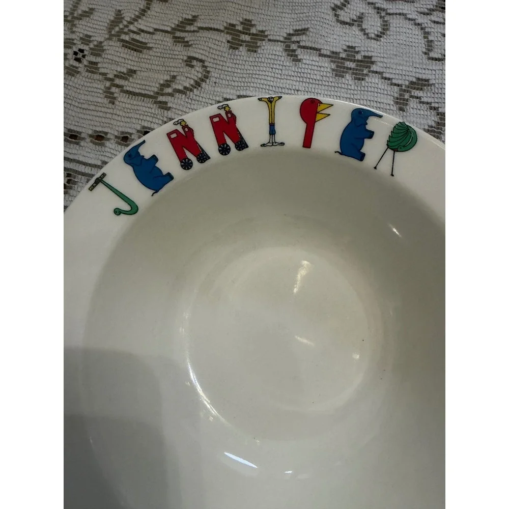 Vintage 1981 Childhood Treasures Lynn‎ S Morris Jennifer Personalized Bowl